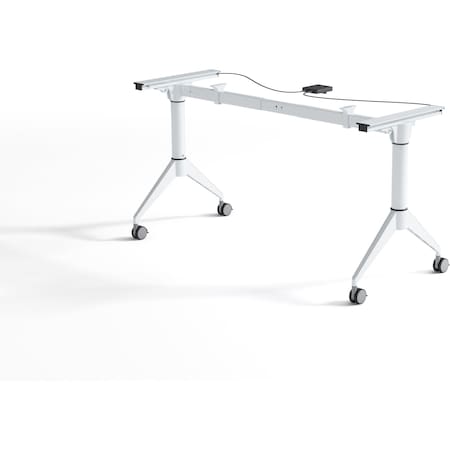 Lorell Spry Nesting Training Table Base, 2 Legs, 29.5" Height, White LLR60739